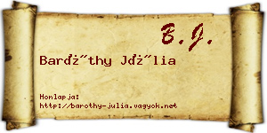 Baróthy Júlia névjegykártya